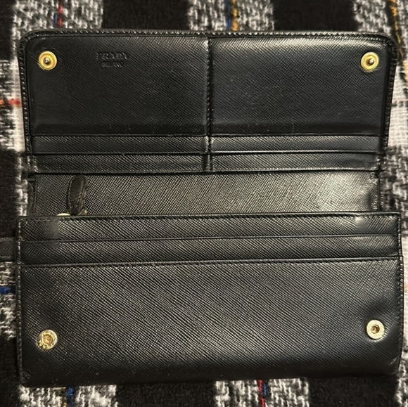 Prada Saffiano Leather Double Snap Long Wallet - Picture 8 of 13